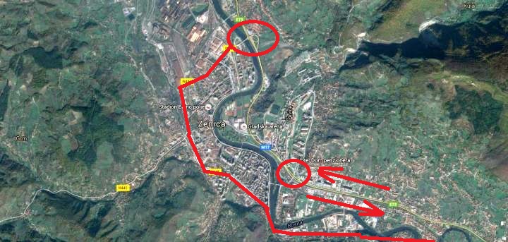 Zenica - saobraćajni pravci zbog radova na petlji Blatuša