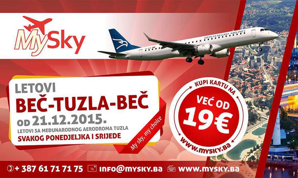 Iz Tuzle za Beč avionom već od 19 eura