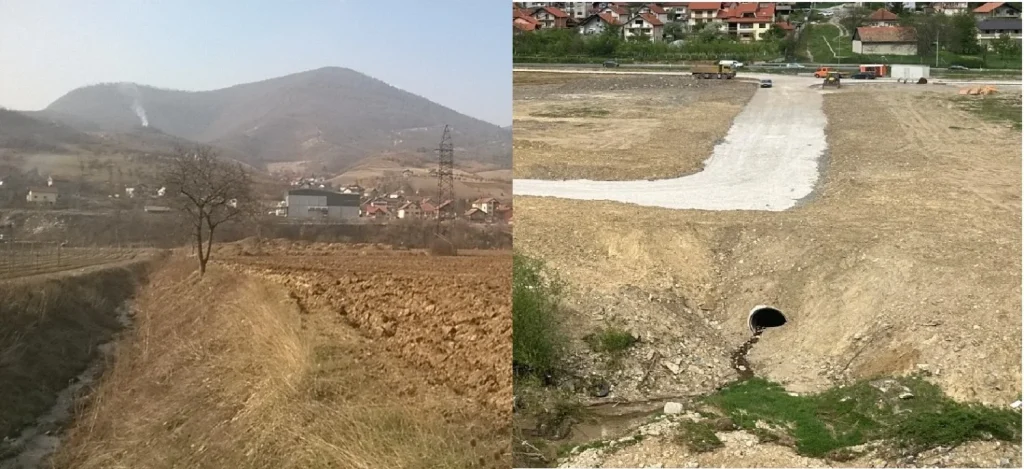 nekad i sad, sa i bez dalekovoda i potoka (foto: zurnal.info)